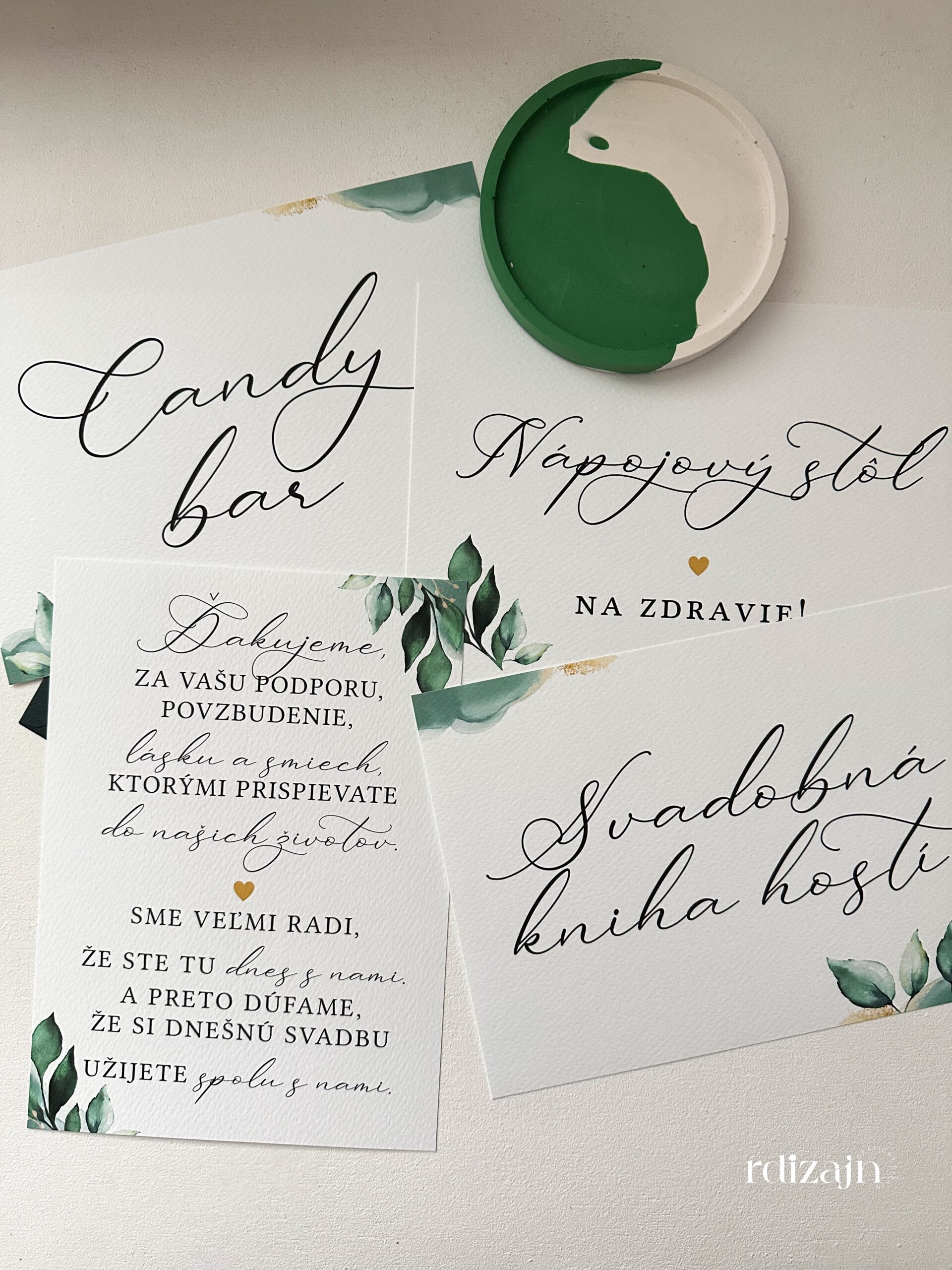 informacne-karticky-greenery Informačné kartičky na svadbu