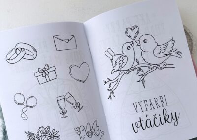 Svadobná omaľovánka