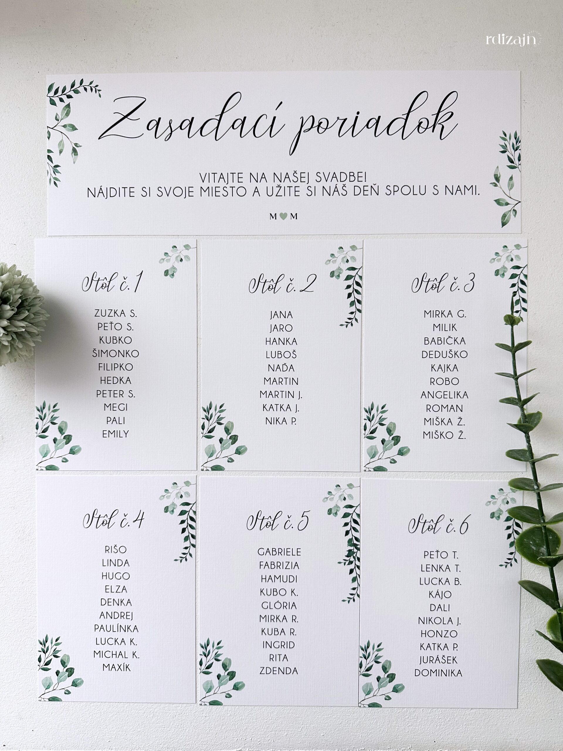 zasadaci-poriadok-listocky Zasadací poriadok na svadbu