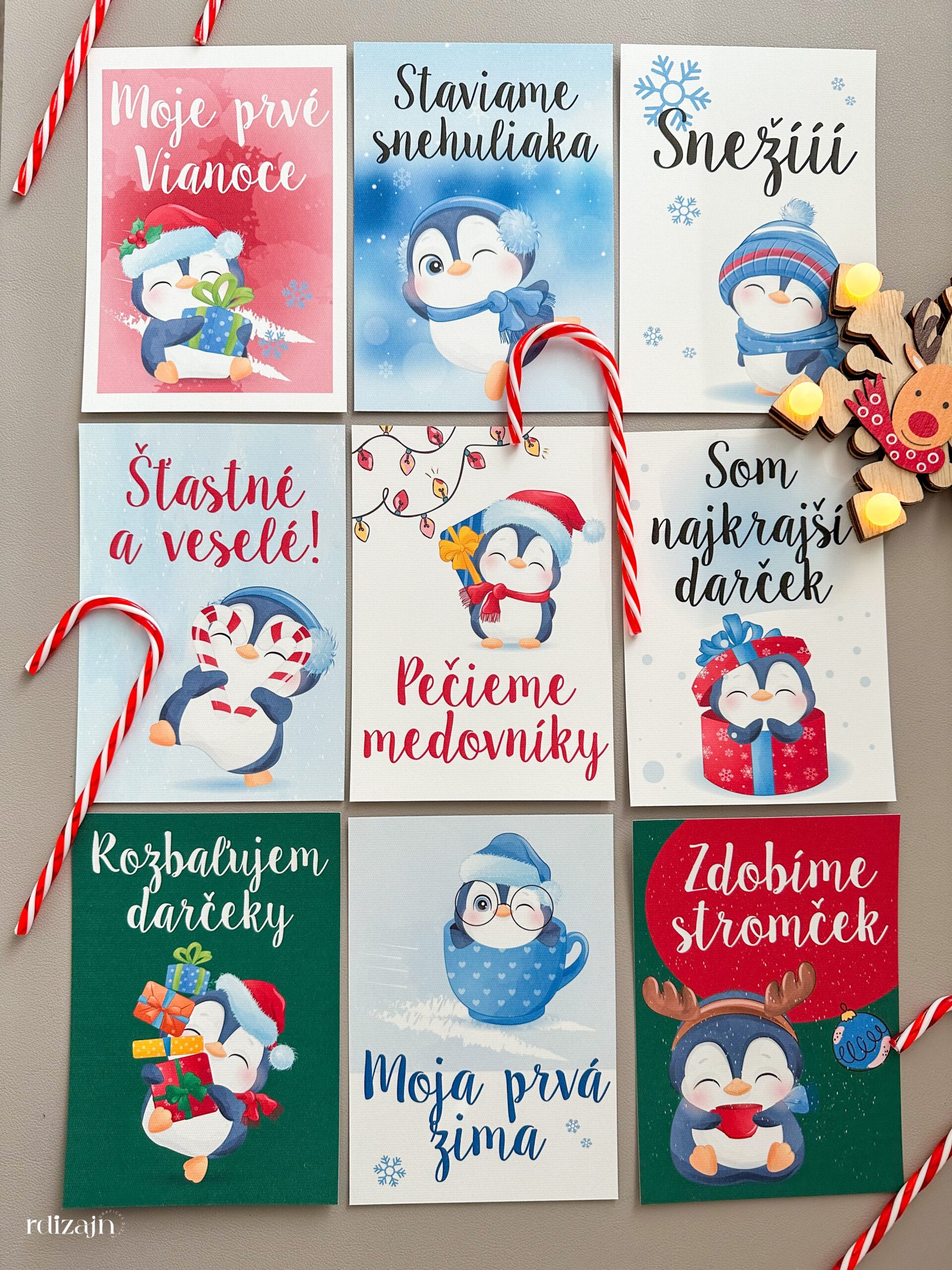 Vianočné miľníkové kartičky