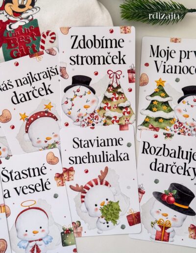Vianočné miľníkové kartičky