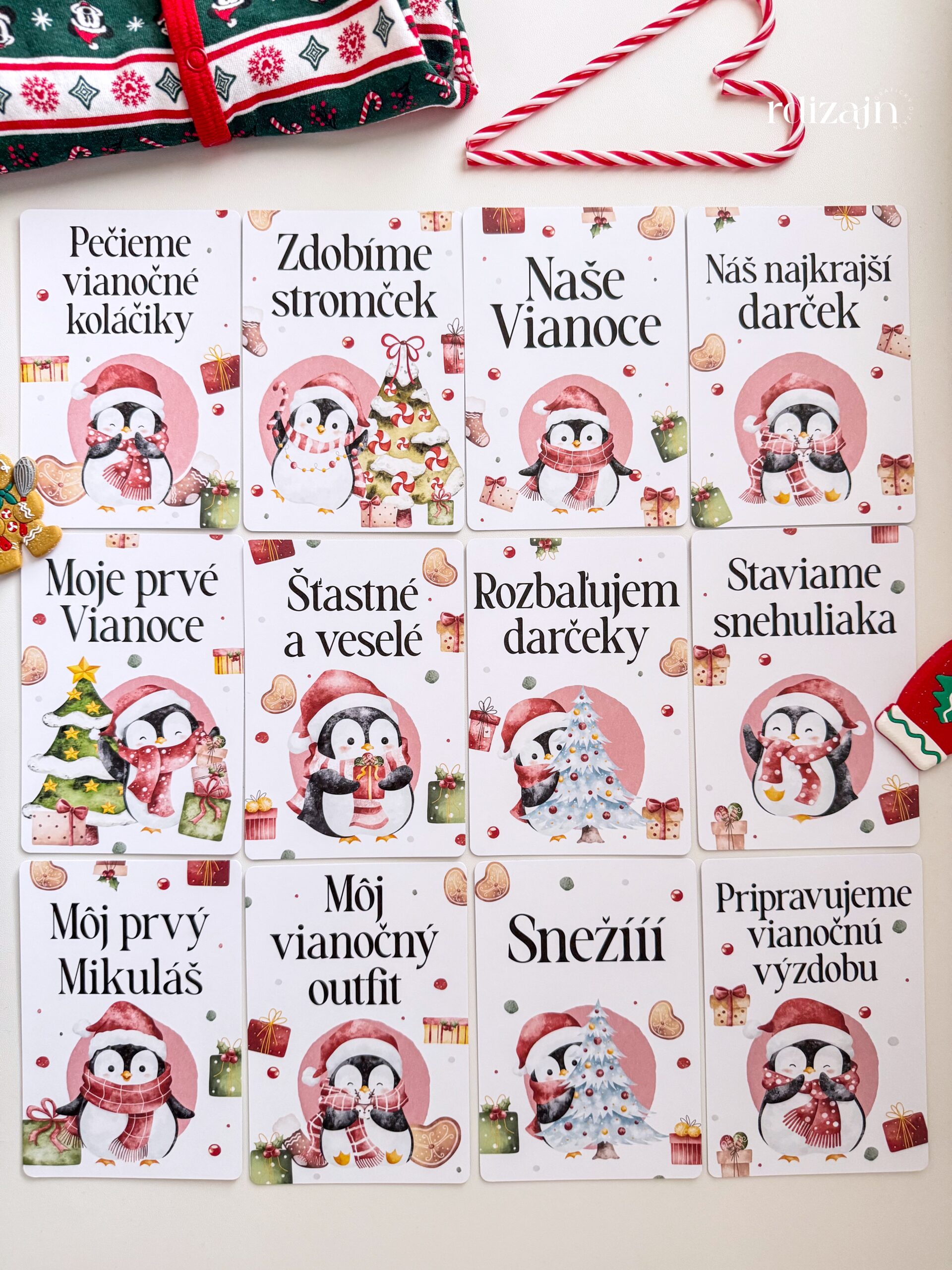vianocne-milnikove-karticky-tucniaky-6 Vianočné miľníkové kartičky na fotenie bábätiek s motívom Tučniaka