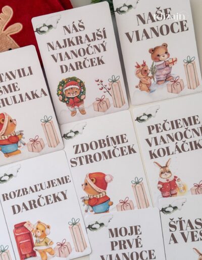 Vianočné miľníkové kartičky