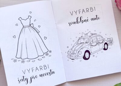 Svadobná omaľovánka