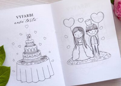 Svadobná omaľovánka