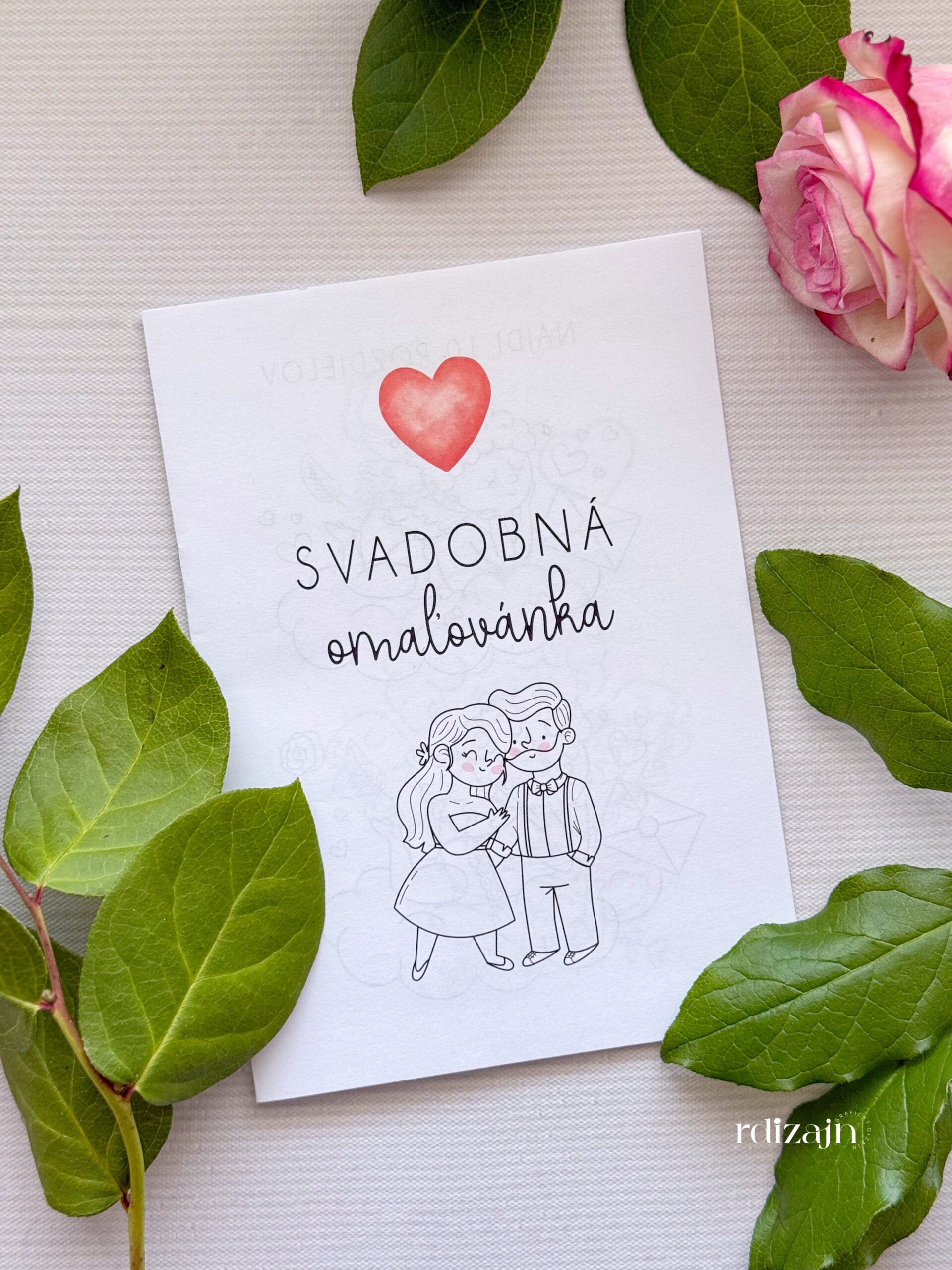 Svadobná omaľovánka
