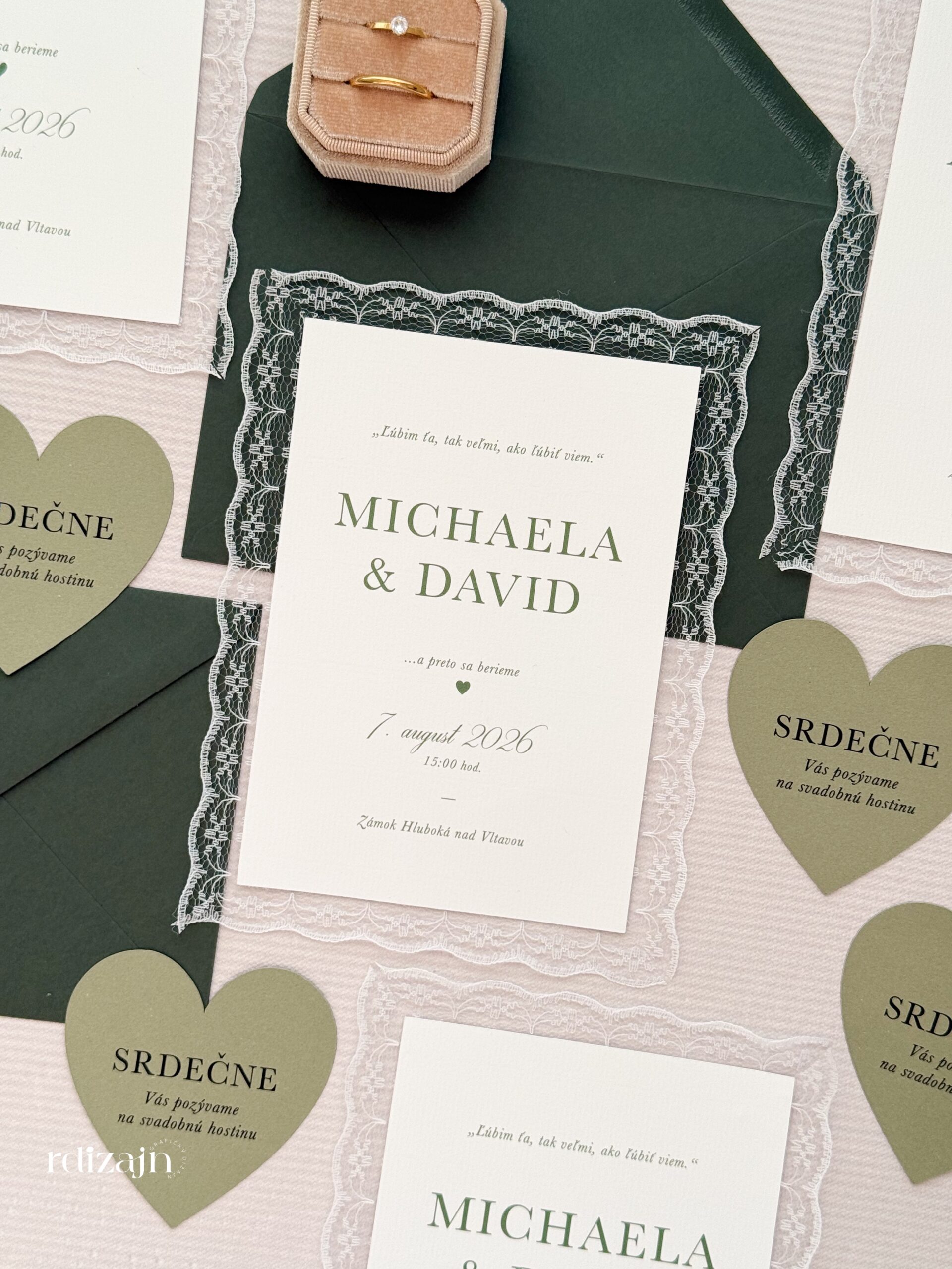 Svadobné oznámenia s čipkou