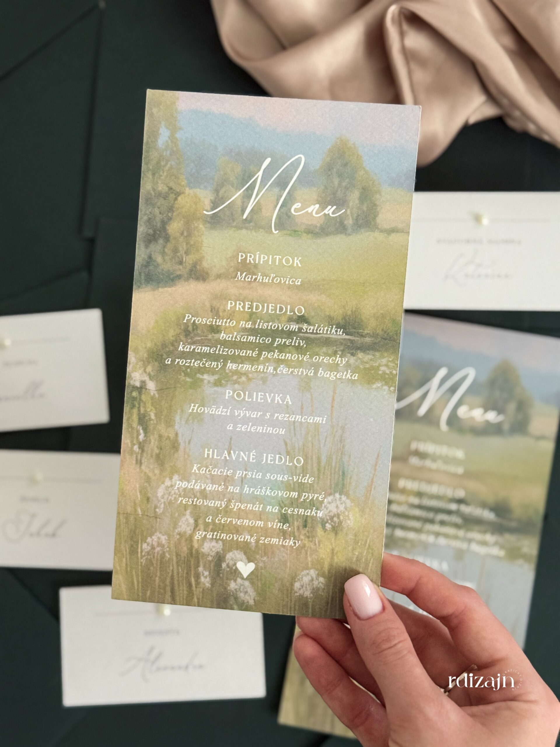 menu karta s maľbou